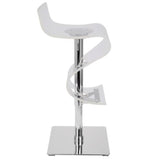 Viva Contemporary Adjustable Barstool with Swivel in Clear Acrylic by LumiSource