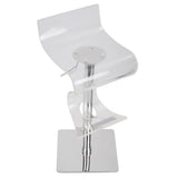 Viva Contemporary Adjustable Barstool with Swivel in Clear Acrylic by LumiSource