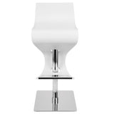 Viva Contemporary Adjustable Barstool with Swivel and White Wood by LumiSource