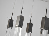 Bethel Matte Black Island Lighting in Metal & Crystal