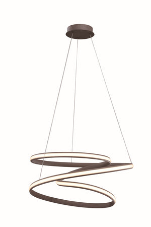 Bethel Satin Coffee LED Chandelier in Aluminum