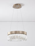 Bethel Gold LED Chandelier in Stainless Steel & Crystal