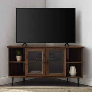 walker edison 48 simple glass door corner tv console w48clcr2dro w48clcr2dgw w48clcr2ddw