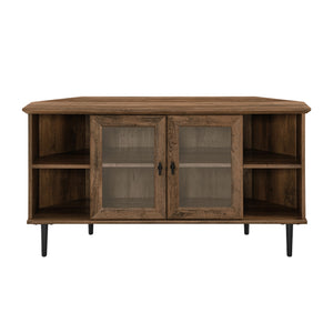 W48CLCR2DRO - walker edison 48 simple glass door corner tv console w48clcr2dro w48clcr2dgw w48clcr2ddw