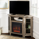 Walker Edison 48" Corner Fireplace TV Stand Grey Wash