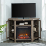 W48FPCRGW - Walker Edison 48" Corner Fireplace TV Stand Black
