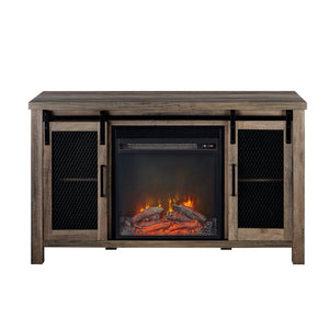 walker edison 48 rustic farmhouse fireplace tv stand w48fpsmdro w48fpsmdgw w48fpsmddw