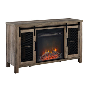 W48FPSMDGW - walker edison 48 rustic farmhouse fireplace tv stand w48fpsmdro w48fpsmdgw w48fpsmddw