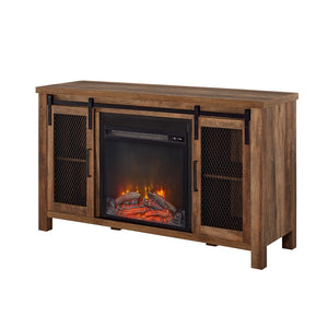 walker edison 48 rustic farmhouse fireplace tv stand w48fpsmdro w48fpsmdgw w48fpsmddw