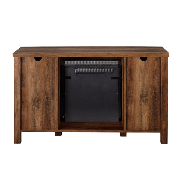 W48FPSMDRO - walker edison 48 rustic farmhouse fireplace tv stand w48fpsmdro w48fpsmdgw w48fpsmddw
