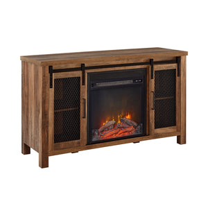 W48FPSMDRO - walker edison 48 rustic farmhouse fireplace tv stand w48fpsmdro w48fpsmdgw w48fpsmddw