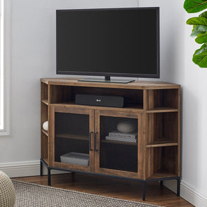 W48MVCRRO - 48" Mesh Door Corner TV Console - Reclaimed Barnwood Reclaimed Barnwood