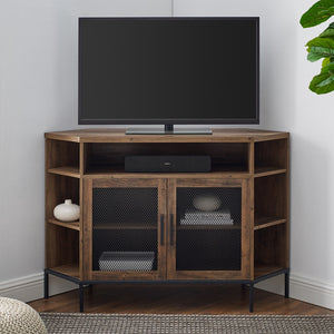 W48MVCRRO - 48" Mesh Door Corner TV Console - Reclaimed Barnwood Reclaimed Barnwood