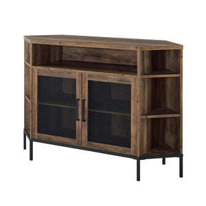 W48MVCRRO - 48" Mesh Door Corner TV Console - Reclaimed Barnwood Reclaimed Barnwood