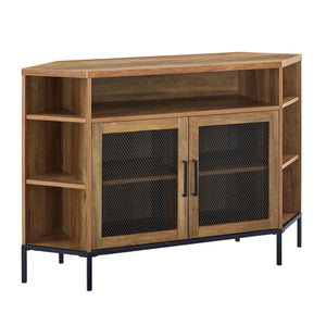 48" Mesh Door Corner TV Console - Reclaimed Barnwood Reclaimed Barnwood