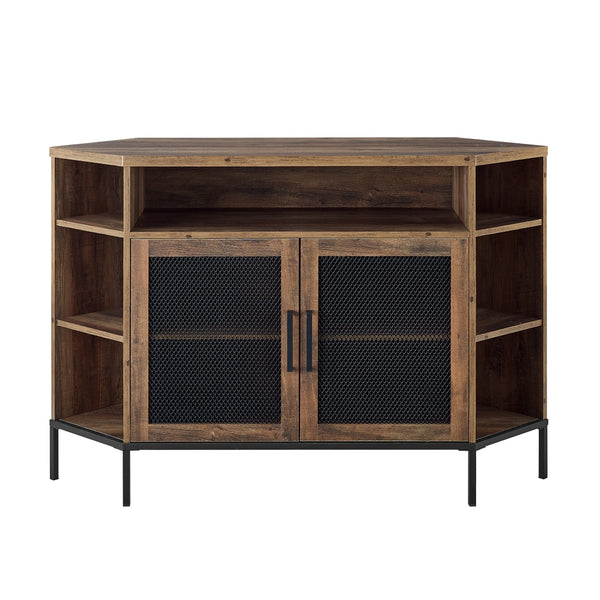 W48MVCRRO - 48" Mesh Door Corner TV Console - Reclaimed Barnwood Reclaimed Barnwood
