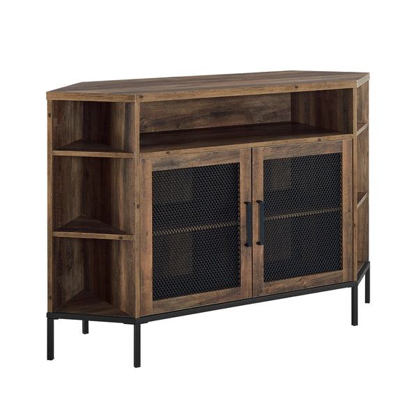 W48MVCRRO - 48" Mesh Door Corner TV Console - Reclaimed Barnwood Reclaimed Barnwood