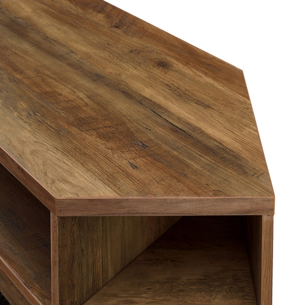 48" Mesh Door Corner TV Console - Reclaimed Barnwood Reclaimed Barnwood