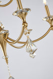 Bethel Stain Brass Chandelier in Iron & Crystal