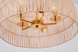 Bethel Natrual White Chandelier in Wood & Metal