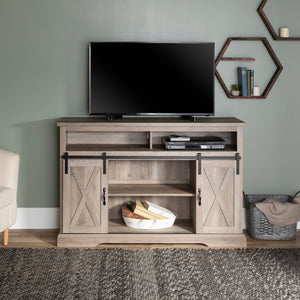 52" Modern Farmhouse TV Stand Grey Wash