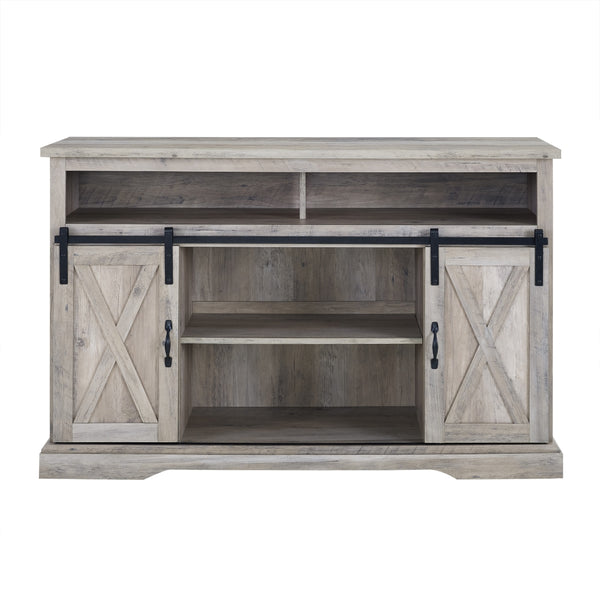 52" Modern Farmhouse TV Stand Grey Wash