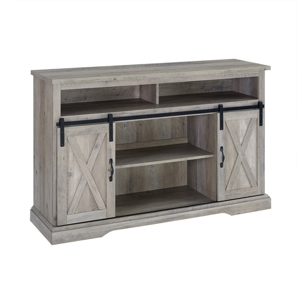 52" Modern Farmhouse TV Stand Grey Wash