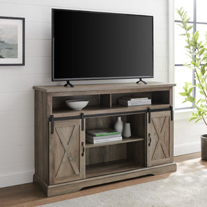 W52HBSBDGW - 52" Modern Farmhouse TV Stand Grey Wash