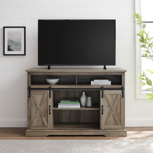 W52HBSBDGW - 52" Modern Farmhouse TV Stand Grey Wash