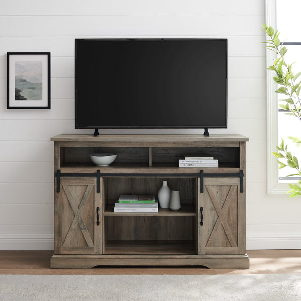 W52HBSBDGW - 52" Modern Farmhouse TV Stand Grey Wash