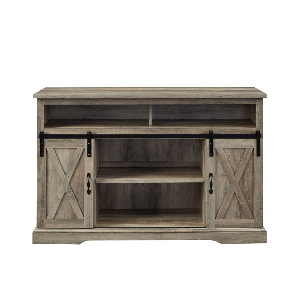 52" Modern Farmhouse TV Stand Grey Wash