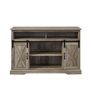 52" Modern Farmhouse TV Stand Grey Wash