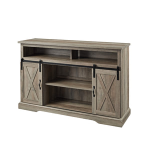 52" Modern Farmhouse TV Stand Grey Wash