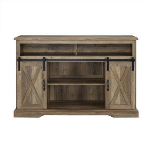 52" Modern Farmhouse TV Stand Rustic Oak