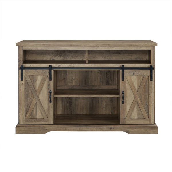 52" Modern Farmhouse TV Stand Rustic Oak