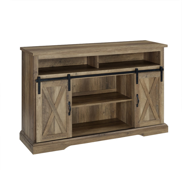 52" Modern Farmhouse TV Stand Rustic Oak