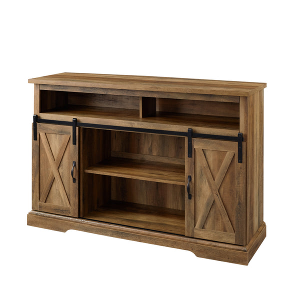 52" Modern Farmhouse TV Stand Rustic Oak