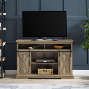 52" Modern Farmhouse TV Stand Rustic Oak