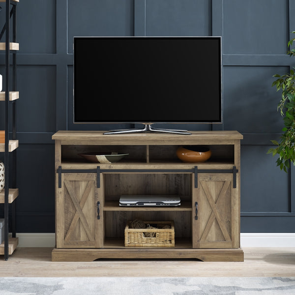 52" Modern Farmhouse TV Stand Rustic Oak