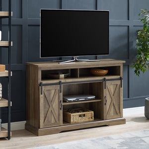 52" Modern Farmhouse TV Stand Rustic Oak