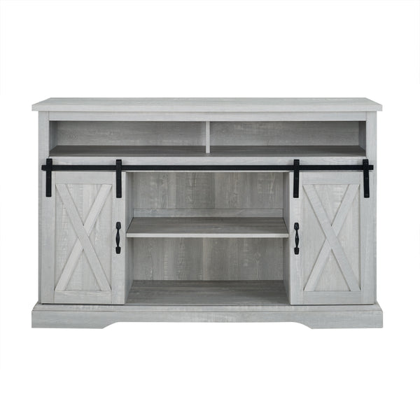 52" Modern Farmhouse TV Stand Stone Grey