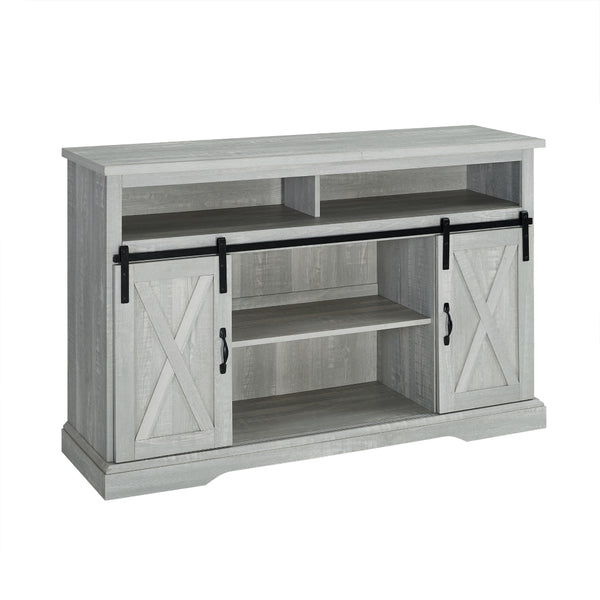 52" Modern Farmhouse TV Stand Stone Grey