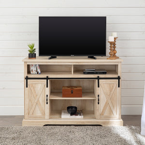 52" Modern Farmhouse TV Stand White Oak