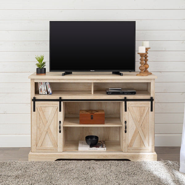 52" Modern Farmhouse TV Stand White Oak