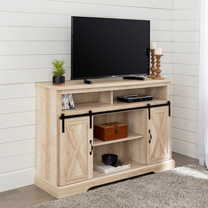 52" Modern Farmhouse TV Stand White Oak