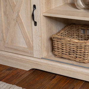 52" Modern Farmhouse TV Stand White Oak