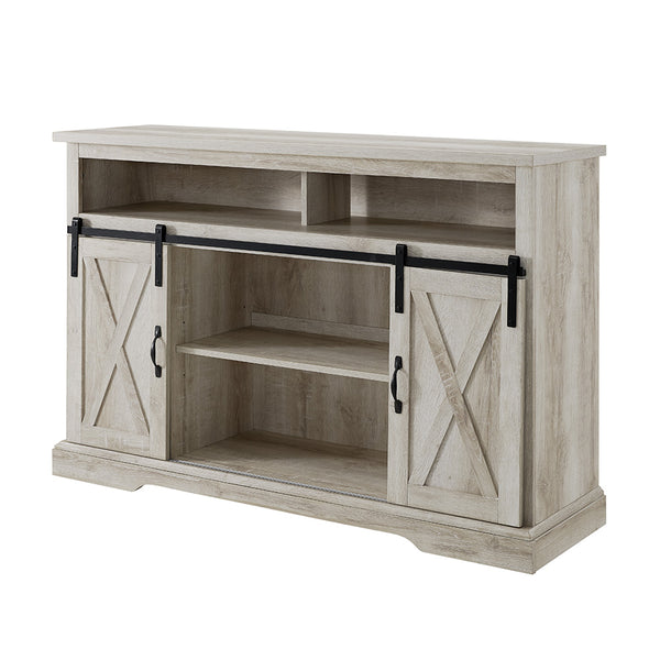 52" Modern Farmhouse TV Stand White Oak