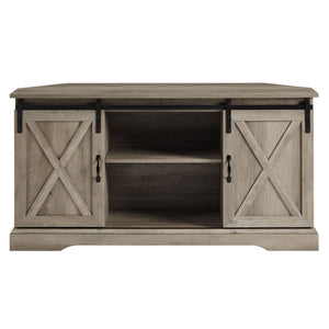 52" Sliding Barn Door Corner TV Stand
