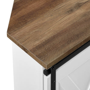 W52SBDCRROSW - 52" Sliding Barn Door Corner TV Stand