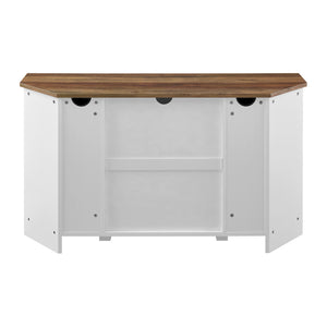 W52SBDCRROSW - 52" Sliding Barn Door Corner TV Stand